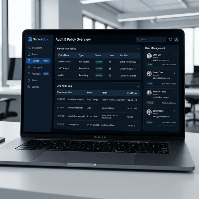 SecureOps Dashboard preview